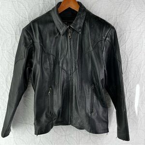 Mega Force Protection Leather Apparel Motorcycle Jacket Womens 12 DISTRESSED
